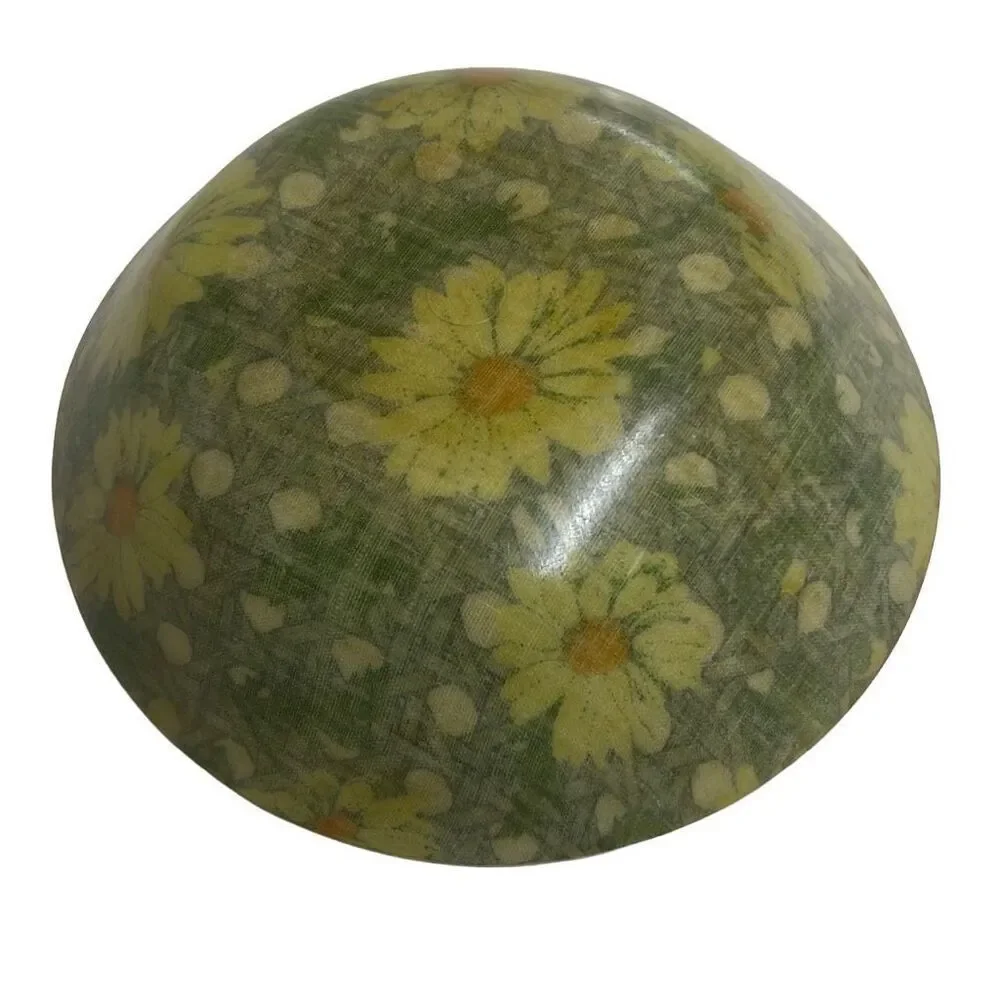 MCM Mid Century Fiberglass Bowl Diameter Daisy Daisies Size 11” x 3”